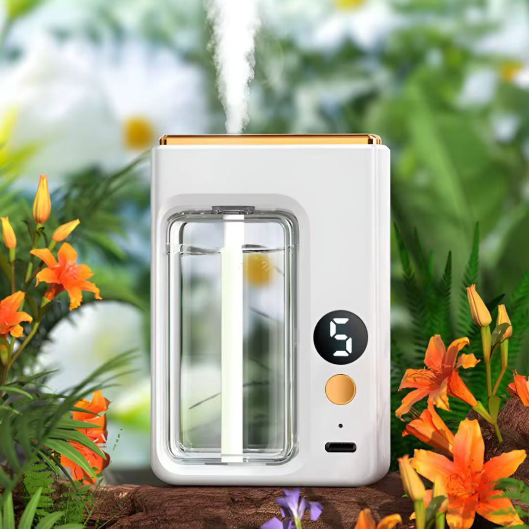 Diffuseur huiles essentielles mural & portable à brume fine 40 ml(vendu sans huile) USB-C rechargeable, silencieux ≤ 36 dB | PUREZEN