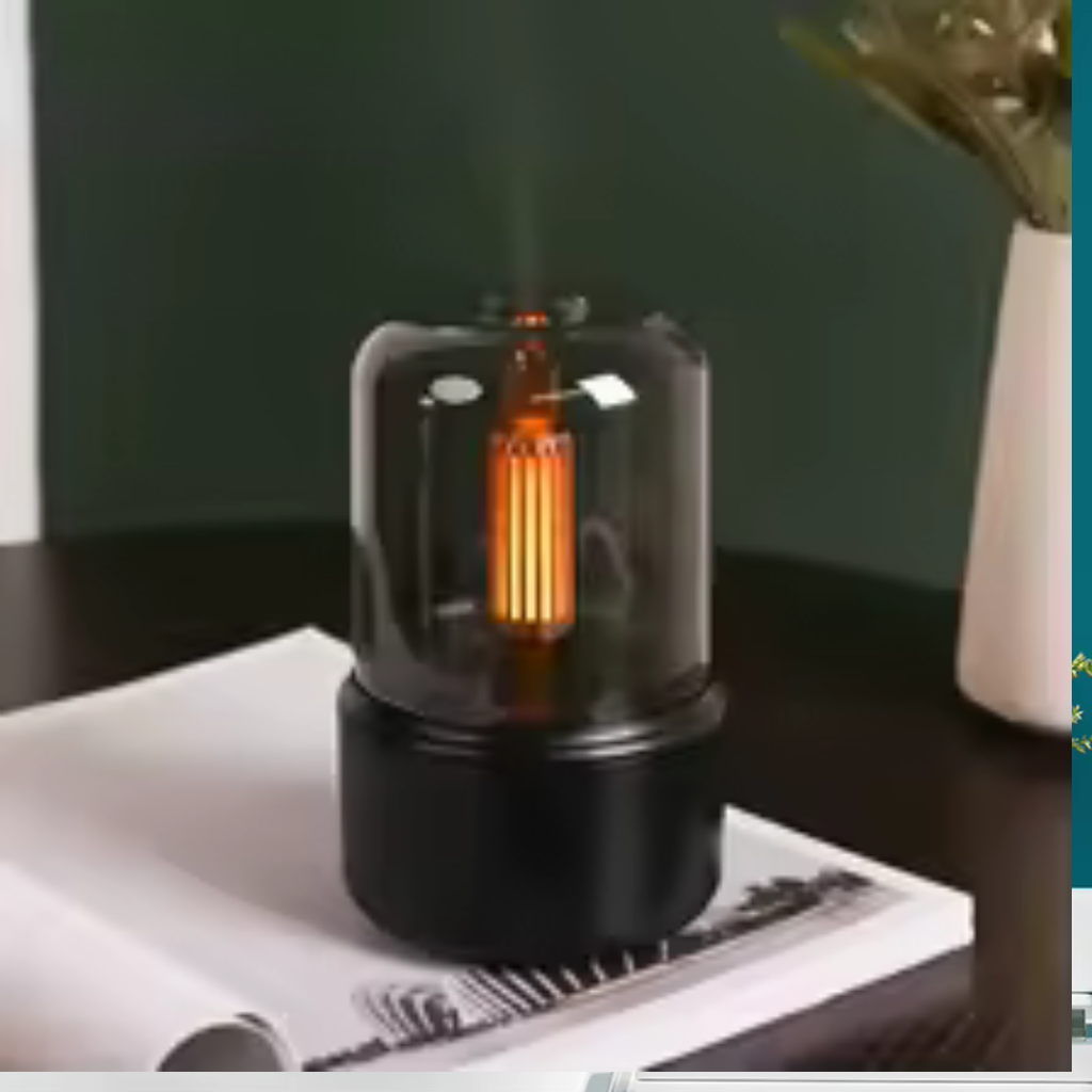 Diffuseur huiles essentielles effet flamme & brume humidificateur 120 ml, 8–12 h | AROMACLOUD