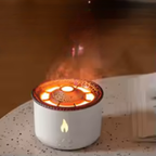 Diffuseur huiles essentielles effet flamme &amp; brume, humidificateur 360 ml, jusqu’à 6 h (Noir/Blanc) | VITALAIR