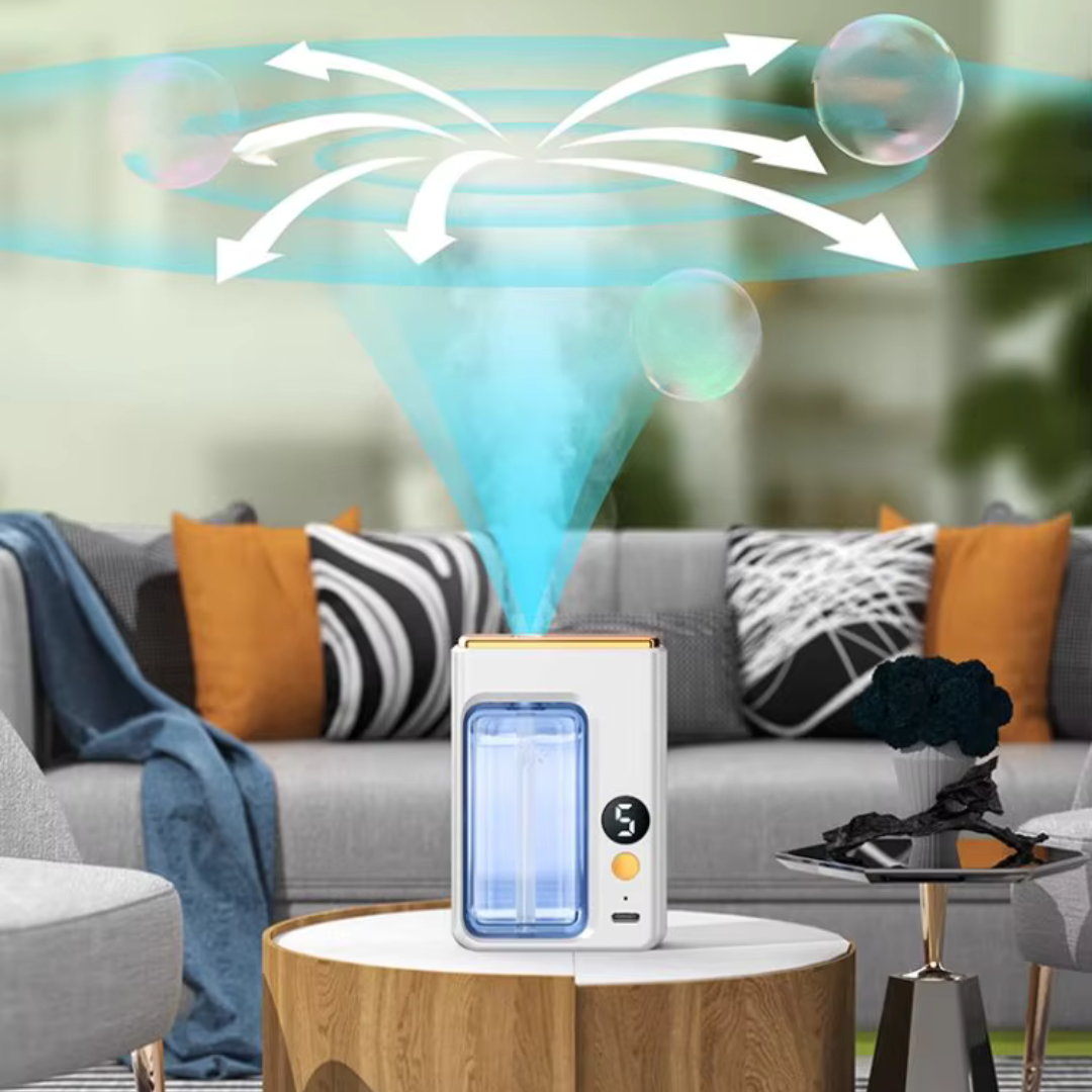 Diffuseur huiles essentielles mural & portable à brume fine 40 ml(vendu sans huile) USB-C rechargeable, silencieux ≤ 36 dB | PUREZEN