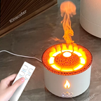 Diffuseur huiles essentielles effet flamme &amp; brume, humidificateur 360 ml, jusqu’à 6 h (Noir/Blanc) | VITALAIR