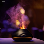 Diffuseur huiles essentielles effet flamme & brume, humidificateur 130 ml, jusqu’à 9 h (Noir/Blanc) | ZENSPHERE