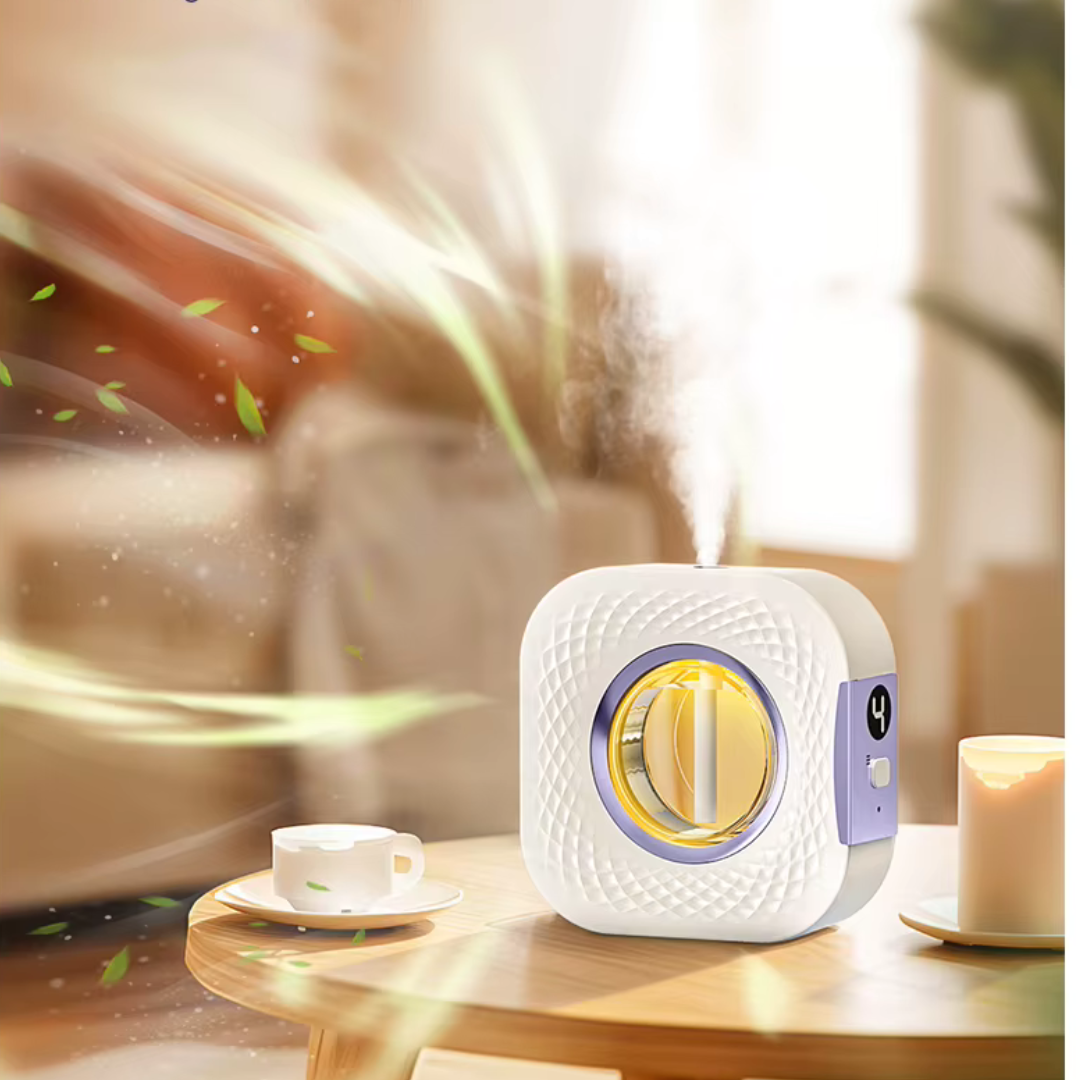 Diffuseur huiles essentielles ( sans huile) - Aromathérapie mural & portable 50 ml, 4 modes à intervalles, recharge USB silencieuse ≤ 36 dB | CALMSPIRIT