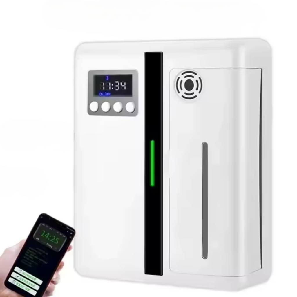 Diffuseur d’huiles essentielles Bluetooth 160 ml (100–300 m³), silencieux noir/blanc | ZENMIST