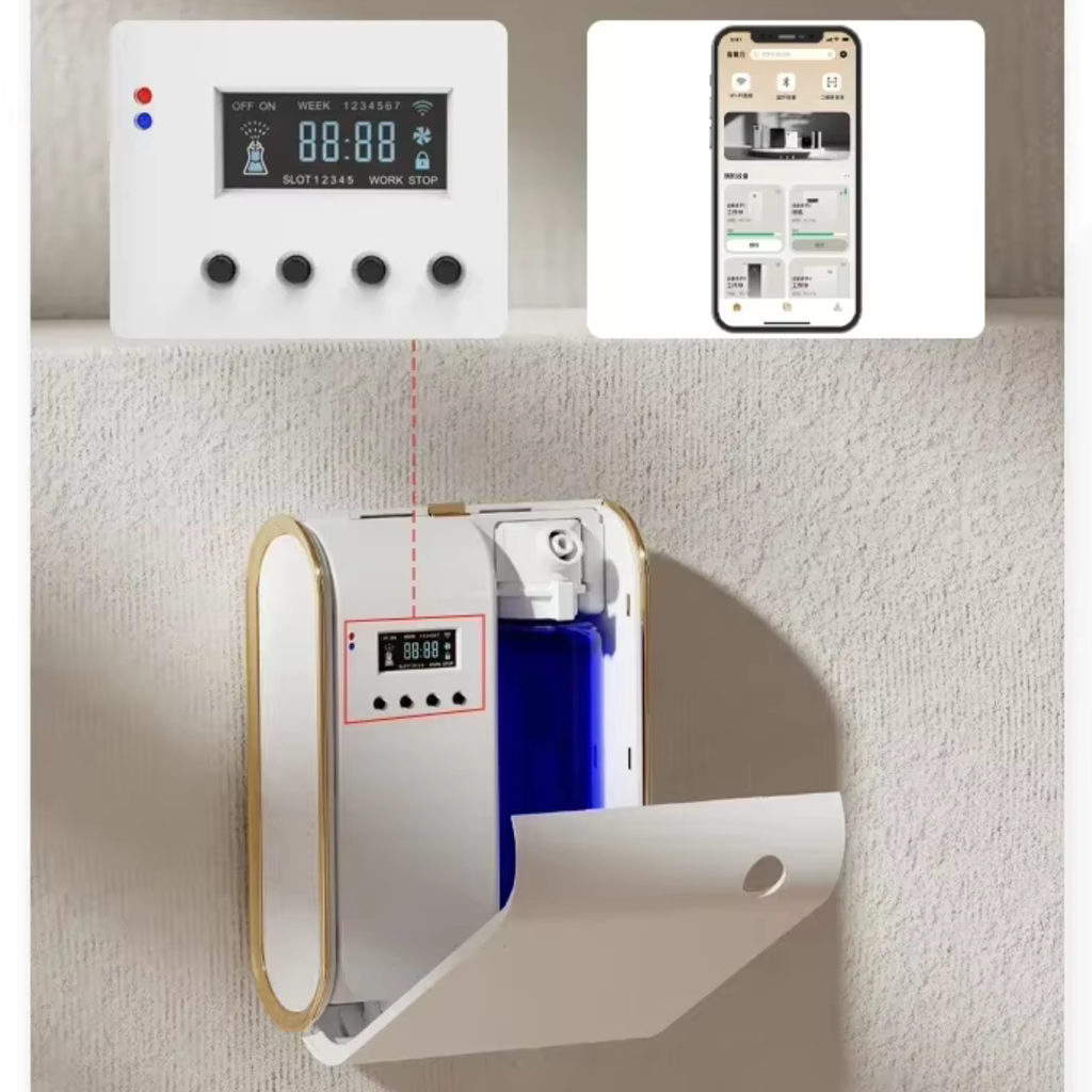 Diffuseur huiles essentielles Wi-Fi & Bluetooth 350 ml (300–500 m³), silencieux noir ou blanc | ELYSIA