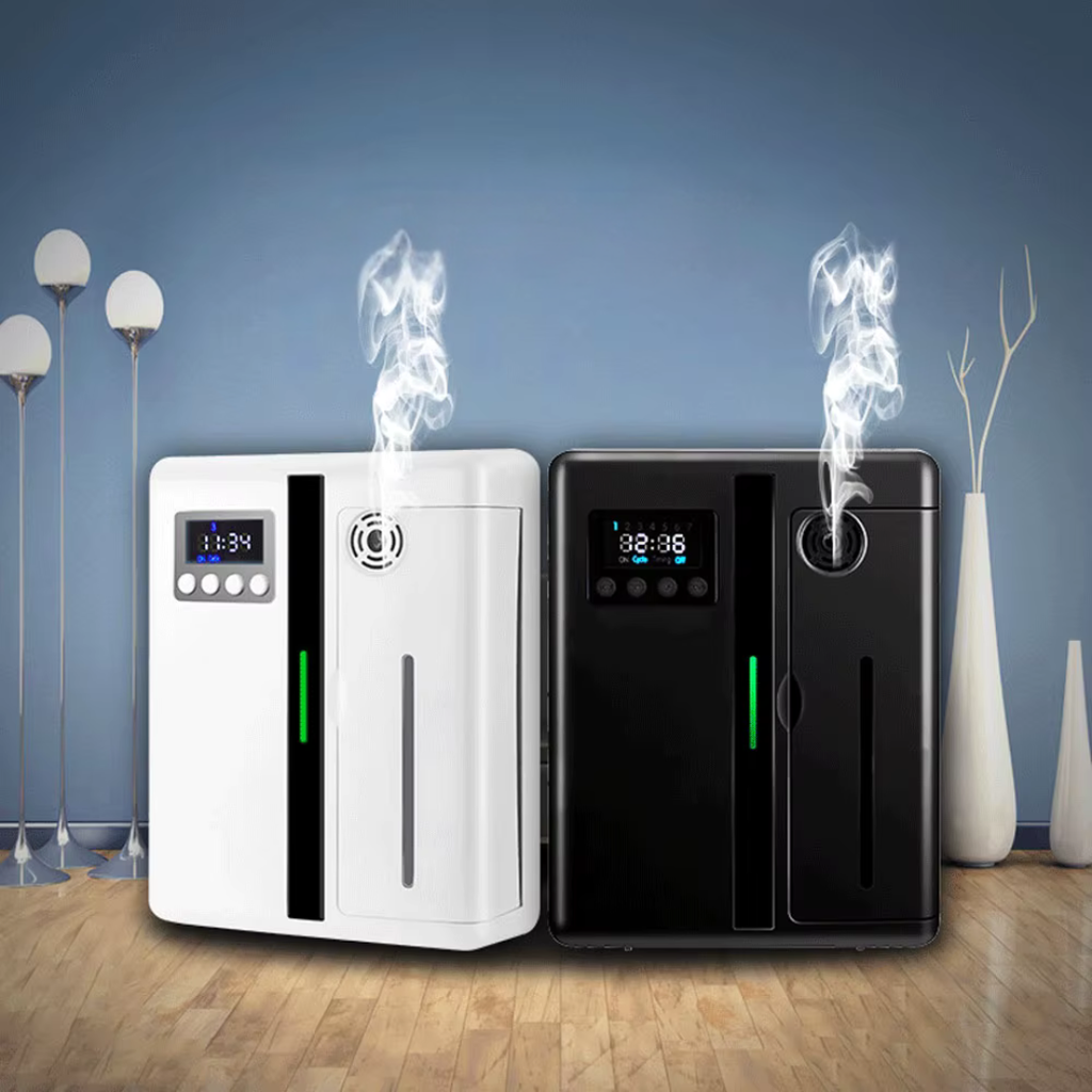 Diffuseur d’huiles essentielles Bluetooth 160 ml (100–300 m³), silencieux noir/blanc | ZENMIST