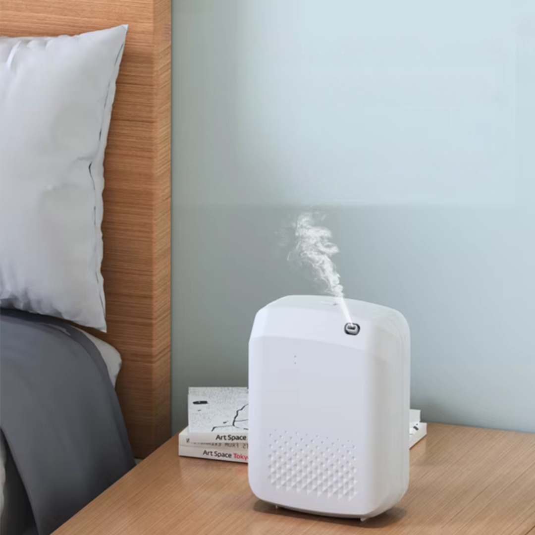 Diffuseur huiles essentielles Wi-Fi & Bluetooth 400 ml (500–1000 m³), mural/posé, silencieux noir ou blanc | AROMAGLOW