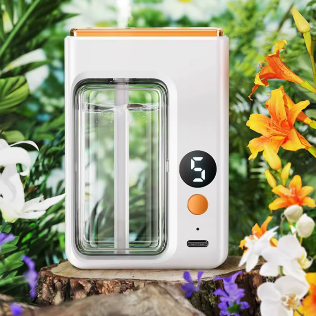 Diffuseur huiles essentielles mural & portable à brume fine 40 ml, USB-C rechargeable, silencieux ≤ 36 dB | PUREZEN